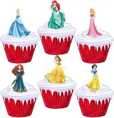 £1.99 • Buy 24 Disney Princess Stand Up Cup Cake Toppers Edible Birthday Party Decorations
