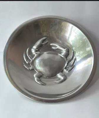 Vintage 90s CRAB Dish MARIPOSA BRILLANTE MEXICO ALUMINUM SERVING BOWL 8 1/4  • $22.49