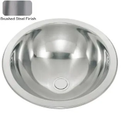 £45.90 • Buy Round Bowl Brushed Stainless Steel Inset Bathroom Basin Sink (M06)