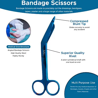Lister Bandage First Aid Dressing Utility Scissors Medical EMT Nurse Surgical • £6.57