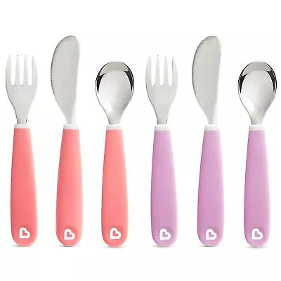 Munchkin® Splash™ Toddler Fork Knife And Spoon Utensil Set 6 Pack Pink/Pur... • $21.47