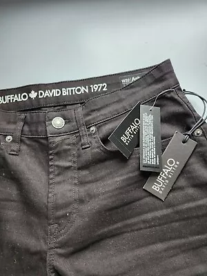 Buffalo David Bitton Men's Black Denim Jeans Ash-X Slim Stretch Straight 32x32  • $34.99
