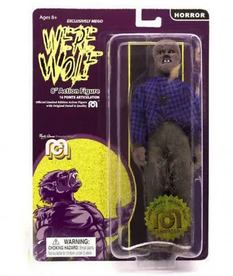 Horror Movie Films WEREWOLF WOLFMAN Flocked 8  Mego Figure Toy • £17.99