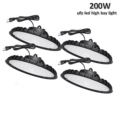 4 Pack 200W UFO LED High Bay Light Factory Warehouse Commercial Light Fixtures • $103.20