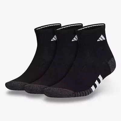 (Men's) Adidas Superlite III Quarter Socks Black / Onix Grey (3 Pack) • $17.10