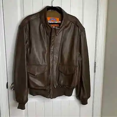 Cooper A-2 Brown Leather Aviator Flight Bomber Jacket Size 46 R • $225