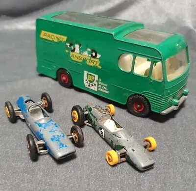 Matchbox BP Racing Car Transporter Truck K5 + 2 Cars. • £14.99