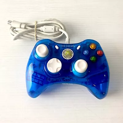 Rock Candy Clear Blue Xbox 360 Wired Controller - NO Breakaway - Tested • $24.88