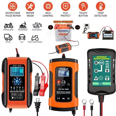 12/24V Smart Automatic Battery Charger Maintainer Motorcycle Car Trickle Float • $26.99