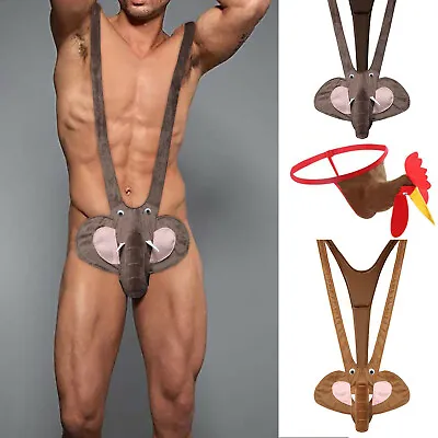 Men Elephant G-string Underwear Thong TBack Mankini Pouch Elastic Sexy Briefs • £17.93