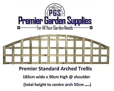 PGS Arch Top Square Trellis Standard Panel Timber Lattice Screen W.6ft XH.1ft • £23