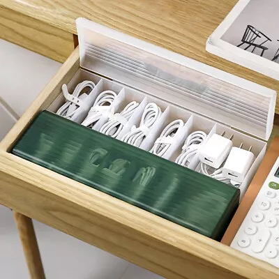 Data Cable Organizer Box With Compartments For Desktop Cable Management • £12.52