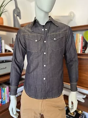 Mister Freedom Appaloosa Stripe Twill Denim Shirt Size Small 14-14.5 Neck • $185