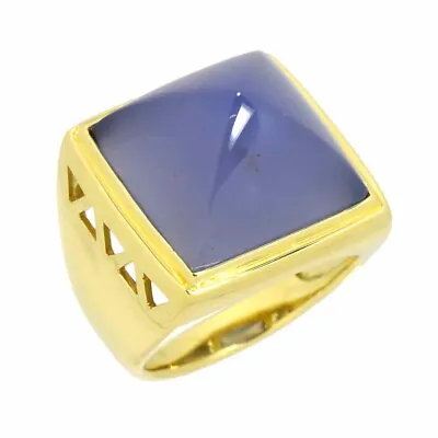 Chalcedony Ring 18K YG Yellow Gold 750 7.25(US) 90199158 • £648.50