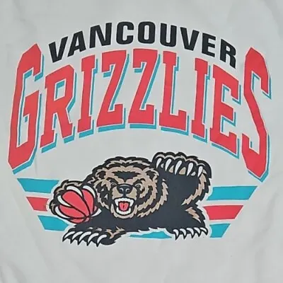 Mitchell And Ness Vancouver Grizzlies Sweatshirt Size Large White With Graphic • $13.99