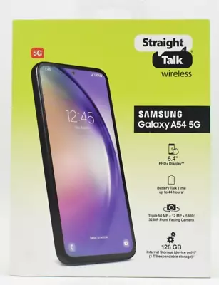 Straight Talk Samsung Galaxy A54 5G 128GB Black S546VL Smartphone • $44