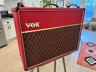 VOX AC30/6 TB MARSHALL-MADE KORG ERA W/ Alnico Blue Speakers AUTOGRAPHED - RED!! • $3299