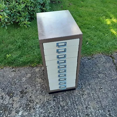 Vintage Metal 10 Drawer Cabinetbisley Typesome Damage Top Cornerworks Well • £36