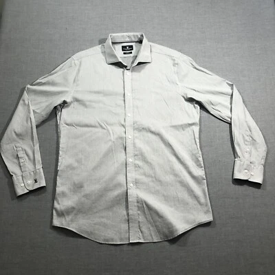 $31.95 • Buy Psycho Bunny Button Up Shirt White Polka Dot Mens 16.5 34/35 Modern Fit Stretch