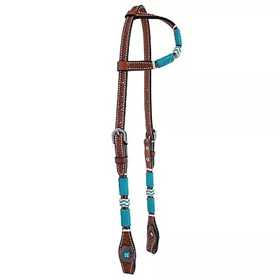 Circle Y Turq Roundup One Ear Headstall Reg Oil • $78.38