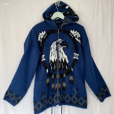 Vintage Tejidos Ruminahui Hoodie Sweater Mens Medium Eagle Dream Catcher Zip Up • $44.99