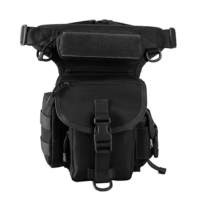 Tactical Drop Leg Bag Hiking Backpack Military Waist Belt Molle Pouch Waterproof • $25.29