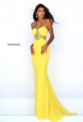 NWT Sherri Hill 50339 Prom Pageant Gala Fit & Flare Long Dress Green Size 4 • $199