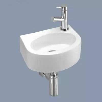 £29.99 • Buy Bathroom Basin Sink Hand Wash Counter Top Wall Mounted Hung Ceramic + Fixings