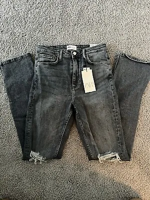 Nwt Zara Split Jeans Women's 8/40 High Rise Skinny Cotton Denim 29 • $24.99