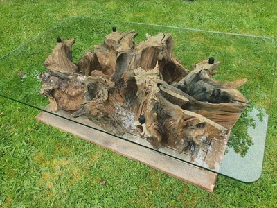£2250 • Buy Oak Tree Root Coffee Table, Large Live Edge Unique Designer Table, BOHO Timeless