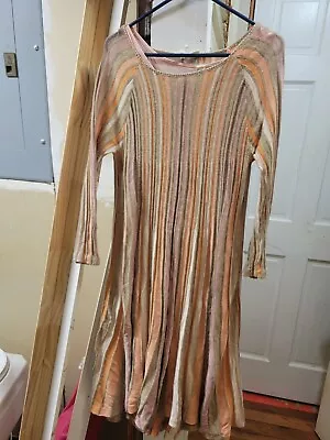 Moth Anthropologie Nora Striped Midi Dress Sz M Longsleeve • $40