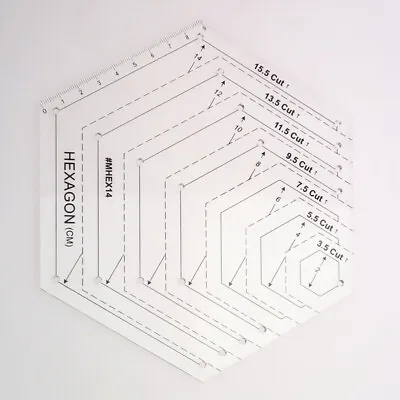 Craft Ruler Patchwork Ruler Hexagon Quilting Ruler Patchwork Acrylic Template • £5.88