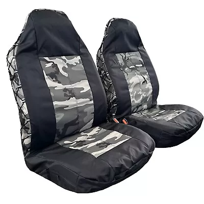 For Chevy Silverado 2500 2007-on Car Truck Front Seat Covers  Black Camo Canvas • $61.09