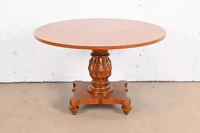 Baker Furniture Italian Empire Carved Mahogany Pedestal Center Table Refinished • $3295