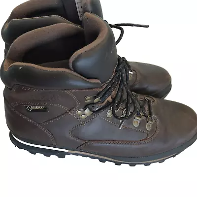 Mens CABELAS Size 12 D Rimrock Brown Leather Hiking Boots Vibram Waterproof • $52.99