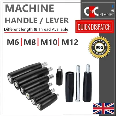 Machine Handle M6 M8 M10 M12 Lever Black Plastic Knob Revolving Hand Wheel Male • £7.25