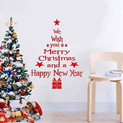 Merry Christmas & New Year Decor Xmas Tree Wall Stickers Window Vinyl Decall New • $1.99