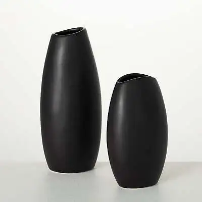 6  & 8  Modern Matte Black Vase Set • $26.99