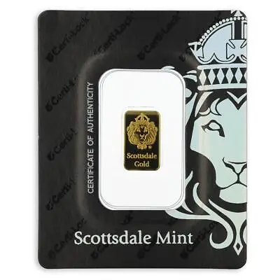 2 Gram Scottsdale Mint .9999 Gold Bar - Sealed In Certi-Lock COA #A378 • $185.56