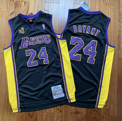 Los Angeles Lakers Kobe Bryant Black NBA Finals Basketball Vintage #24 Jersey • $43.67