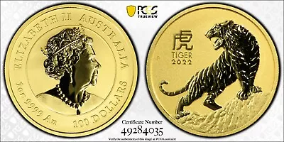 2022 P Australia Bullion 1oz GOLD Lunar Year Of The Tiger PCGS MS70 $100 Coin • $3274.99