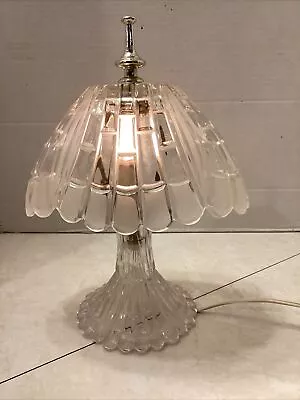 Vintage Yugoslavia Lead Crystal Cut Glass Boudoir/Accent Lamp BEAUTIFUL • $32.95