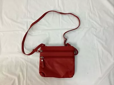 Beautiful Vera Pelle Crossbody Purse Bag Red  Genuine Leather Made In Italy • $25