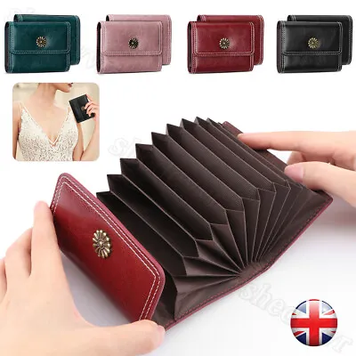 Women Short Small Money Purse Ladies Leather Folding RFID Blocking Card Holder • £3.48