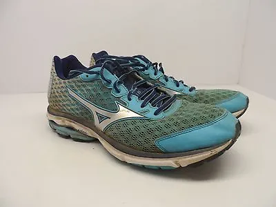 Mizuno Women's Wave Rider 18 Running Shoe Blue Atoll/Silver/BlueDepths Size 10.5 • $18.74