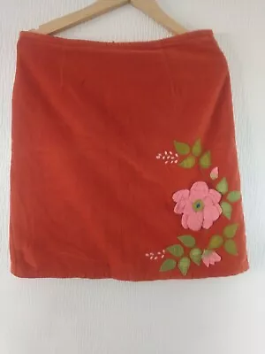 (faux) Velvet Orange Skirt 50 Cm Length/82 Cm Waist Silk Lined • £2