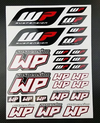 WP White Power Shock Fork Sponsor Decals Set Stickers For Ktm Duke Suzuki Honda • $21.12