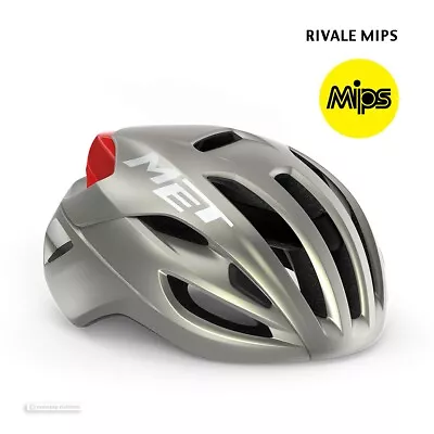 MET RIVALE MIPS Road Cycling Helmet : SOLAR GREY • $199