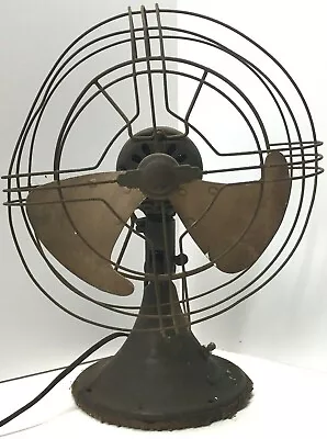 Antique Vintage GE Vortalex Oscillating Wall Fan W/ Brass Blade 3 Speed 272952-1 • $149.95