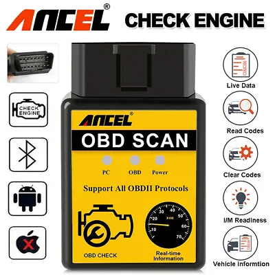 ELM327 OBD2 OBD Scanner Bluetooth Code Reader Auto Diagnostic Tool Check Engine • $4.99